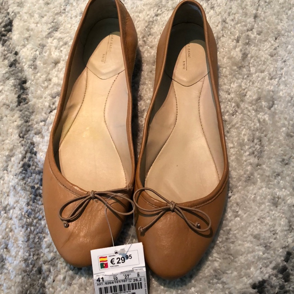 Zara tan flats